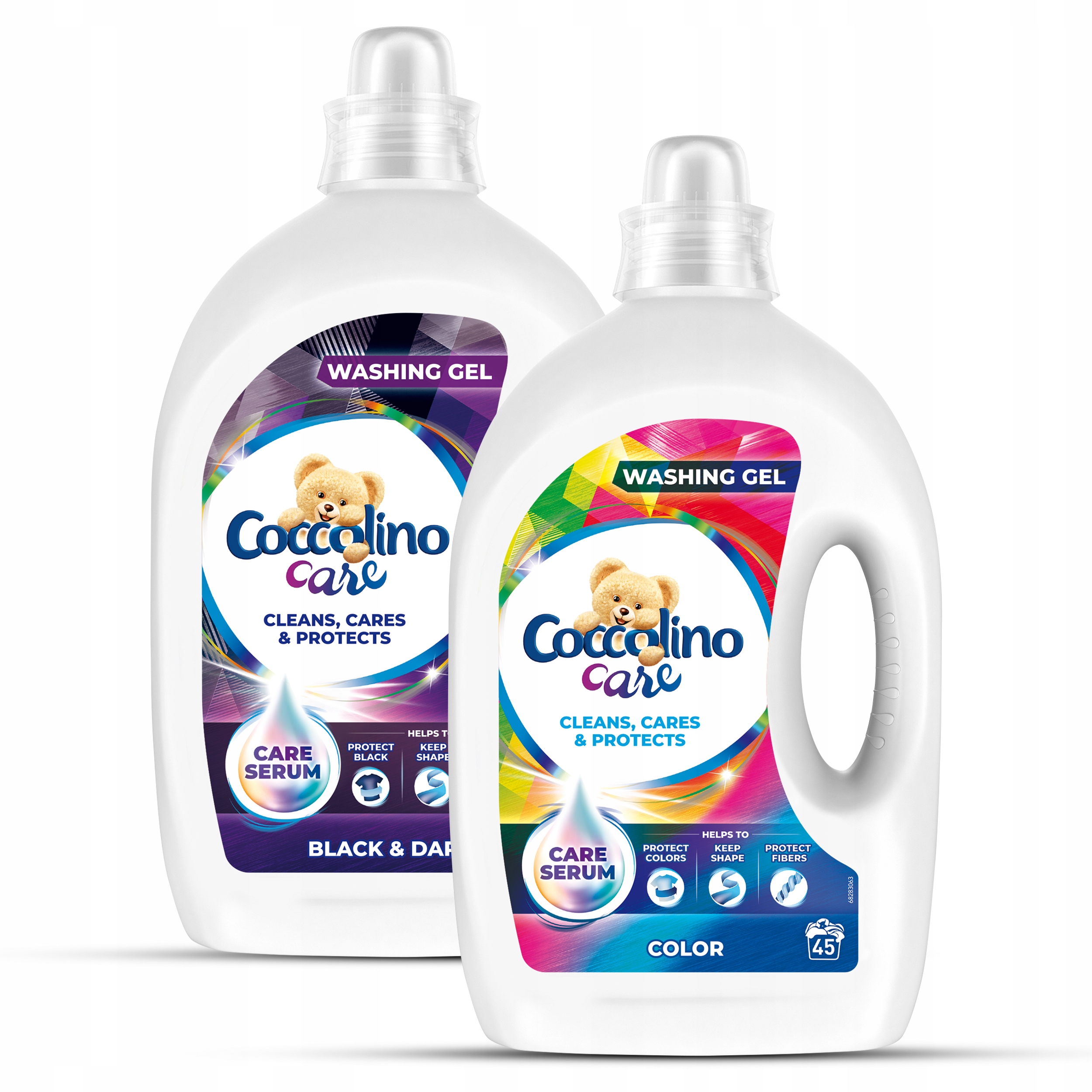 Prací gél - Coccolino Starostlivosť o pranie gél + čierna 2x1,8l 90PR