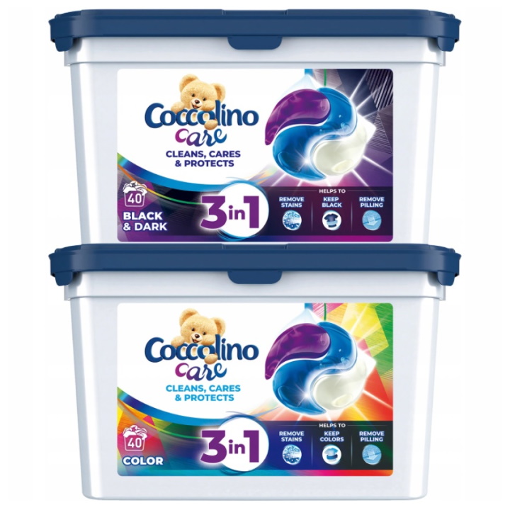 Pracie kapsuly a tablety - Coccolino Farba Čierne umývanie kapsúl 80 ks.