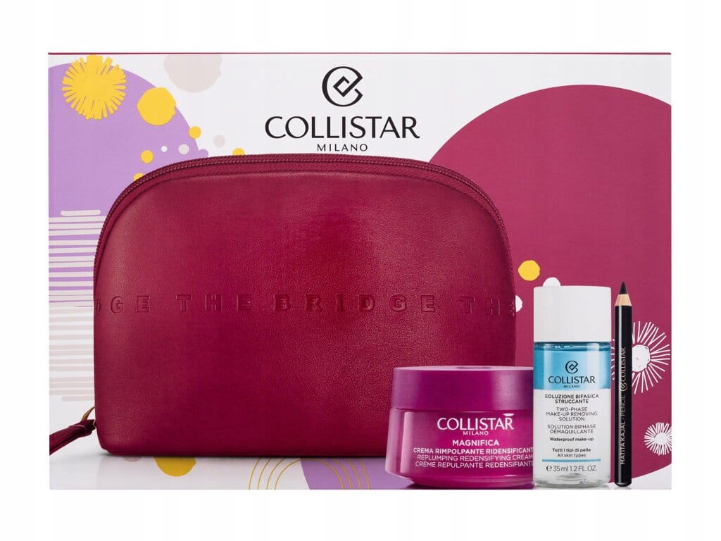 Collistar Magnifica Replumping Redensifying Set krém 50 ml + dvojfázový odličovač 35 ml + očná linka Matita Kajal Nero + kozmetická taštička