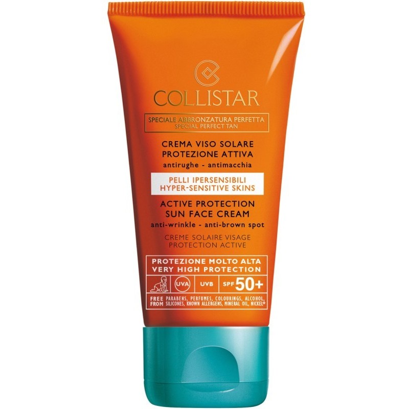 Collistar Speciale Abbronzatura Perfetta Active Protection opaľovací krém na tvár SPF 50+ proti starnutiu 50 ml