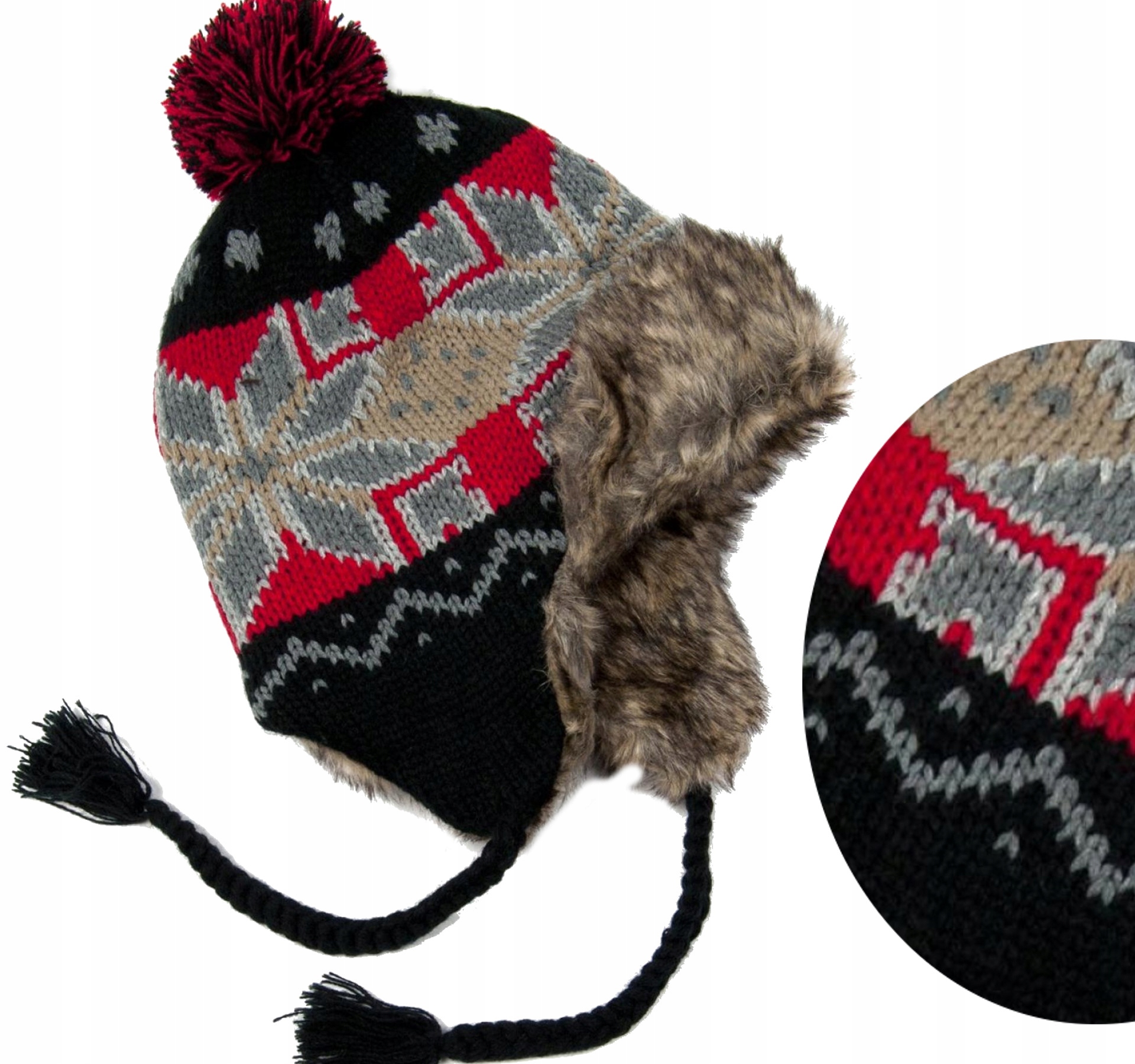 Zimná čiapka Eczatka Art of Polo Black, Red R. 54-56