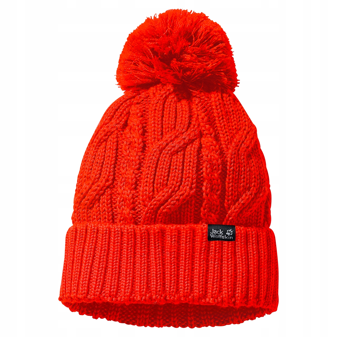 Jack Wolfskin blikajúca červená zimná čiapka