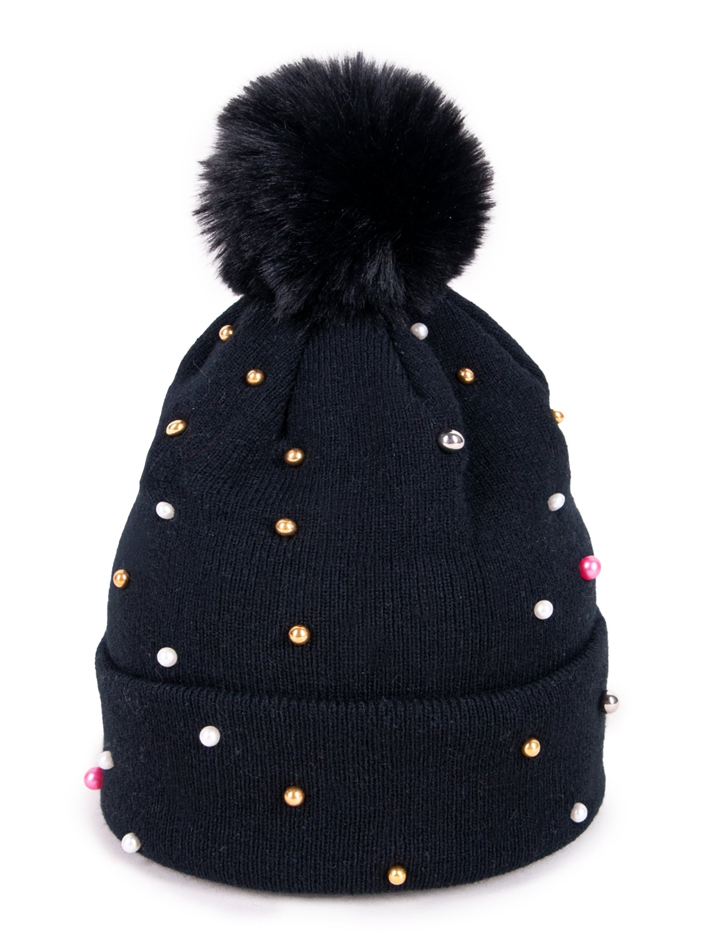 Yoclub Winter Cap Black, Multi -Colored 56/58