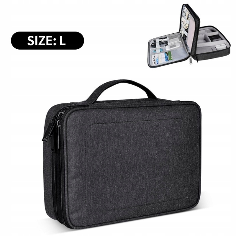 Black L Bag na ukladanie digitálnych doplnkov