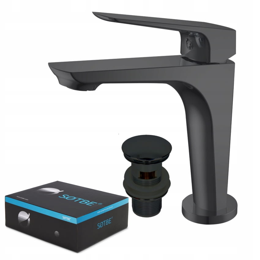 Čierna Sotbe Black + Corbian Washbasin Faucet