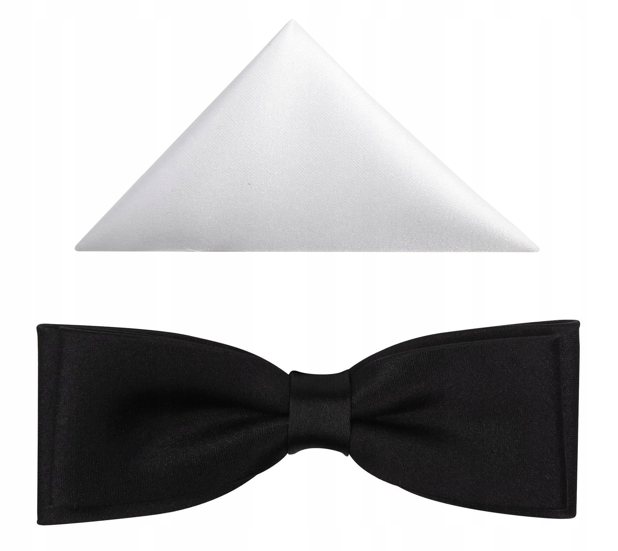 Black Mucha/Men Slim Muszka s prémiovým vreckovým štvorcom
