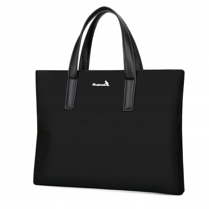 Čierny priečinok PU BAG pre muža lapto tašku
