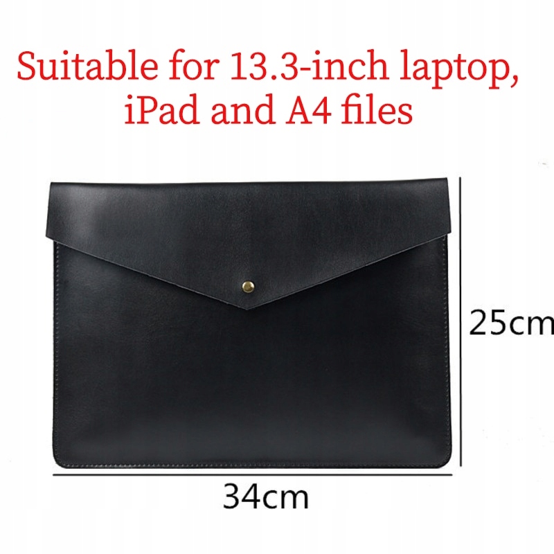 Black Oyixinger Luxusný kožený priečinok laptop