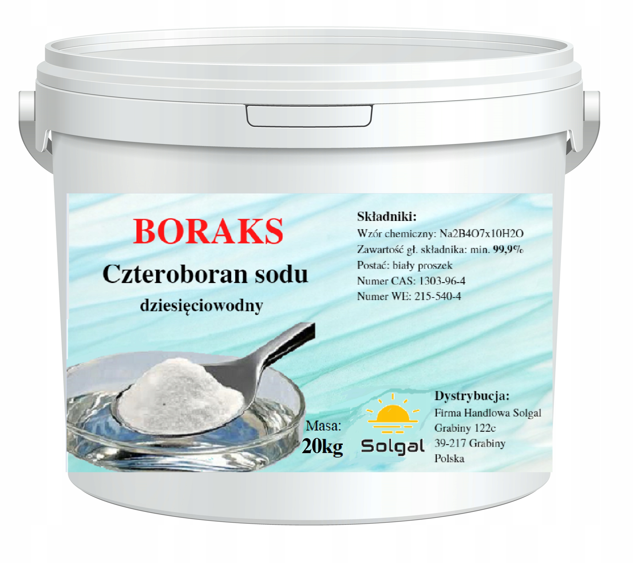 Prací  prášok - Sodík Tetrore Boraks 10-vodný BORAX 99,9% 20KG