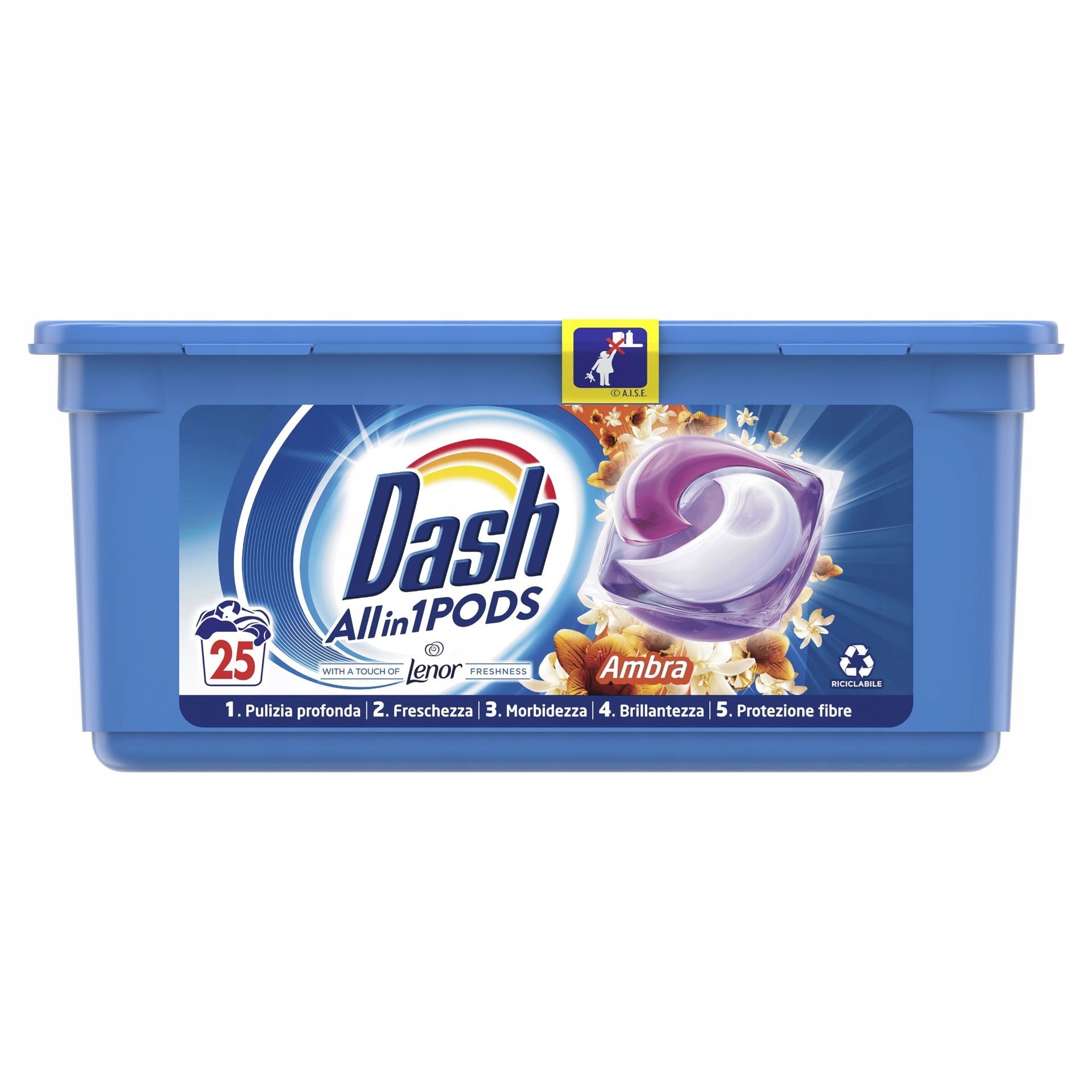Pracie kapsuly a tablety - DASH Ariel Ambra a vanilkové pracie kapsuly 25 ks