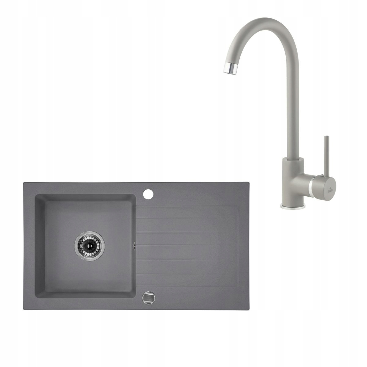 Kuchynská batéria - DEANTE ZORBA GRANITE SINIC + Šedá batéria