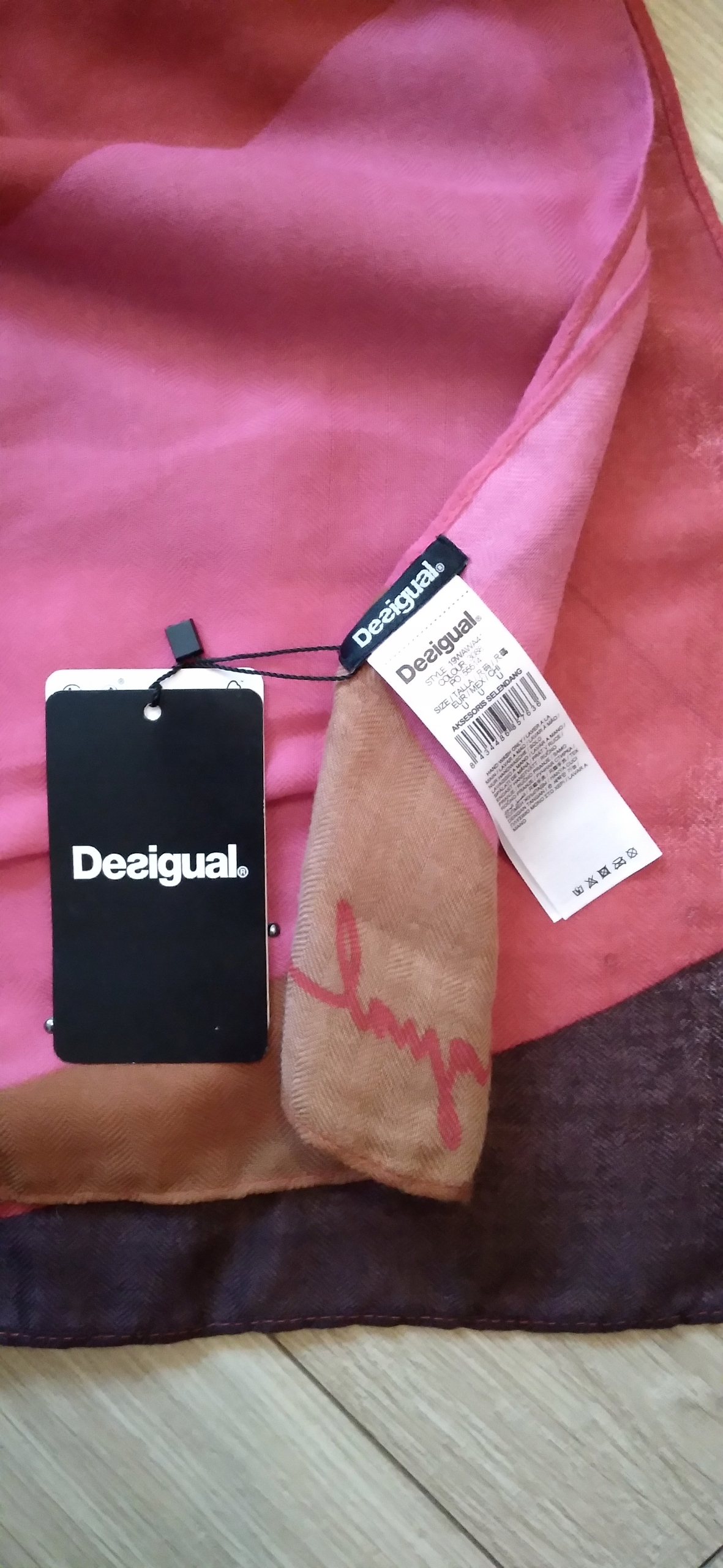 Šatka - Červená, viacnásobná polyester Desigual Polyester