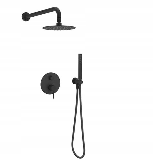 DAŽĎOVÁ SPRCHA 20CM + SPRCHOVÝ SET / ČIERNA VAŇA, PI