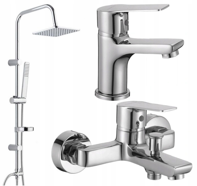 Dažďová sprcha + vaňa batéria + Valvex Washbasin