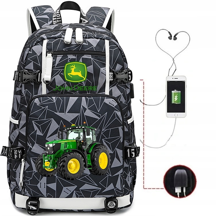 Veľký batoh USB John Deere vodotesný