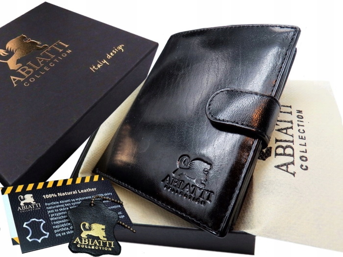 Peňaženka - ABIATTI WALLET PRÍRODNÁ Zŕta koža hnedá, čierna Abiatti A2 - Pánsky produkt
