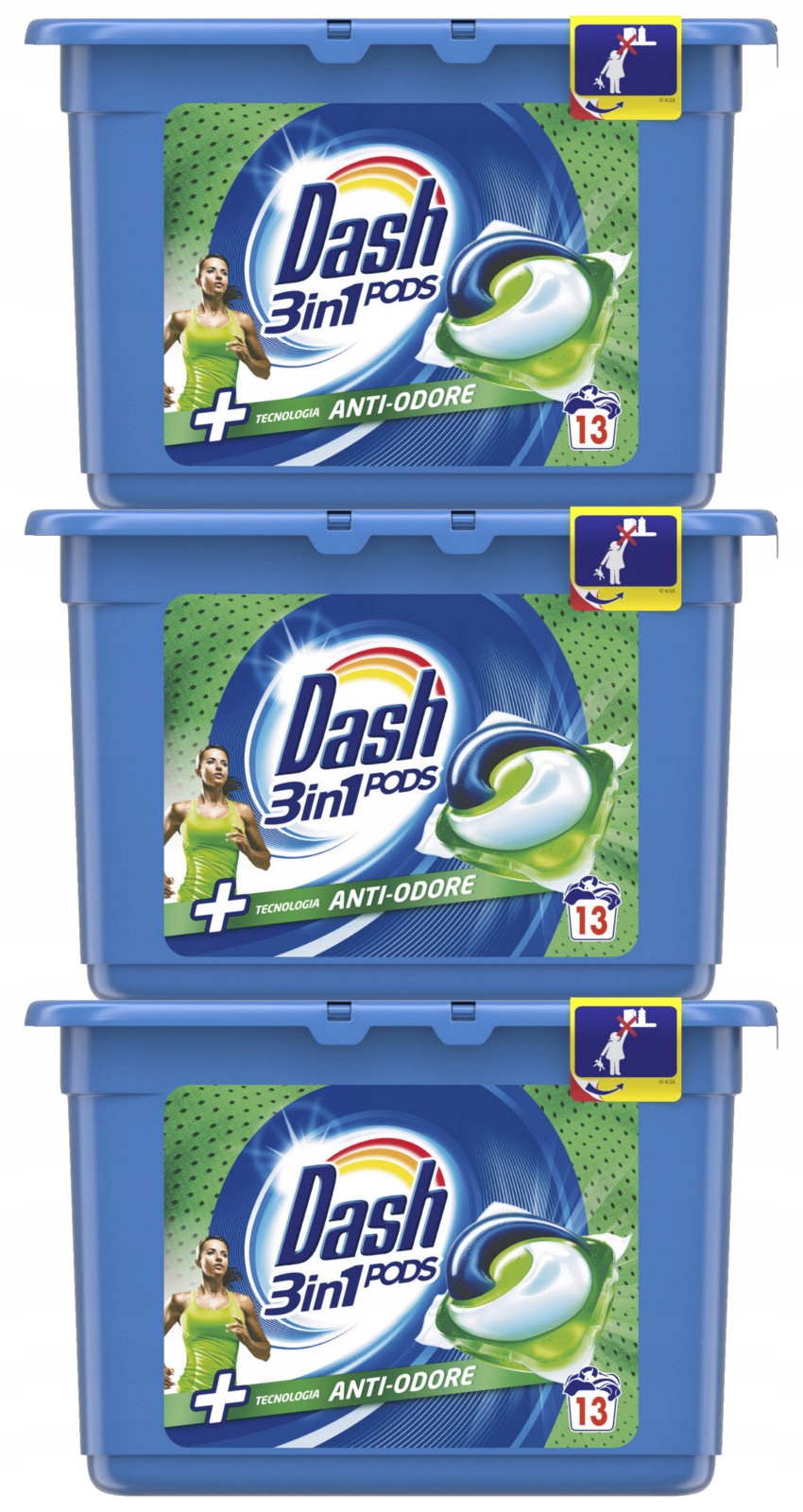 Pracie kapsuly a tablety - Dash All Pods Anti-Odore Capsules 3x 13 = 39pcs IT