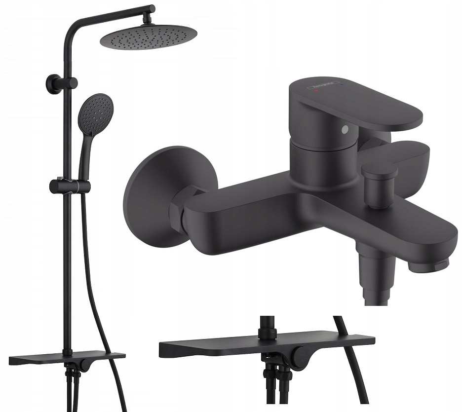 Dažďová voda 25 čierna + Hansgrohe vaňa