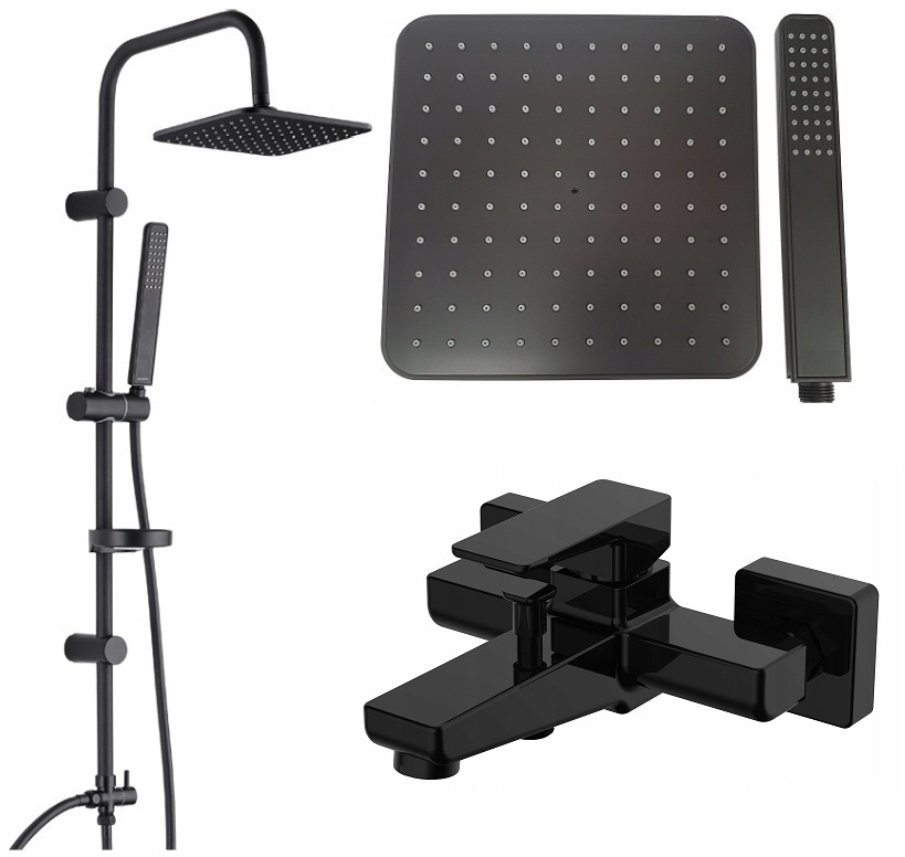 Dažďová sprcha +vaňová batéria Omnires Parma Black