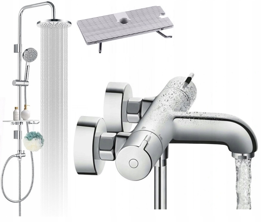 Dažďová sprcha + vaňová batéria Hansgrohe termostat