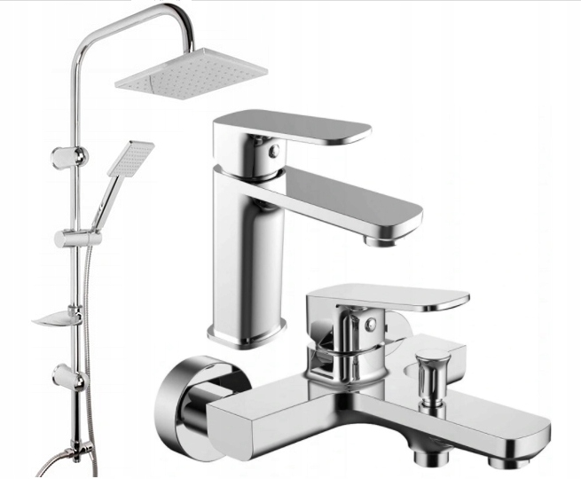 Dažďová sprcha + kúpeľňa + Washbasin Kvadro