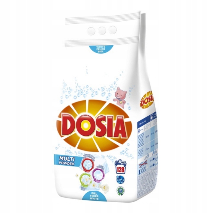 Prací prášok - Dosia prací prášok pre biele 9 kg (128 pr)