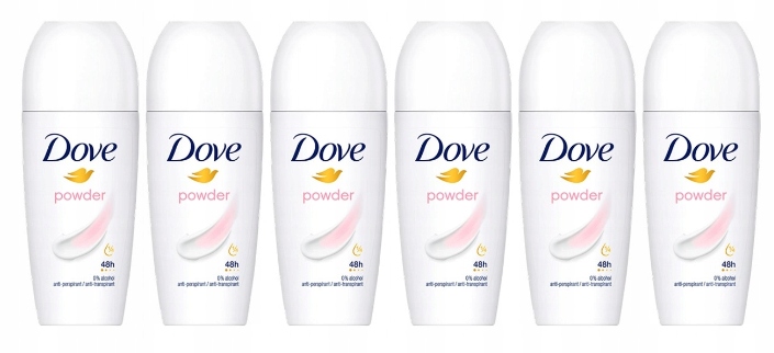 Dove 48h púdrový antiperspirant deodorant roll-on 6x50ml