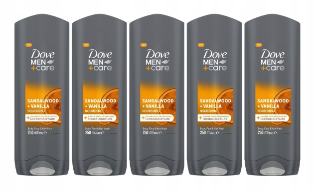 Dove Men+Care Sprchový gél 3 v 1 santalové drevo a vanilka 250 ml
