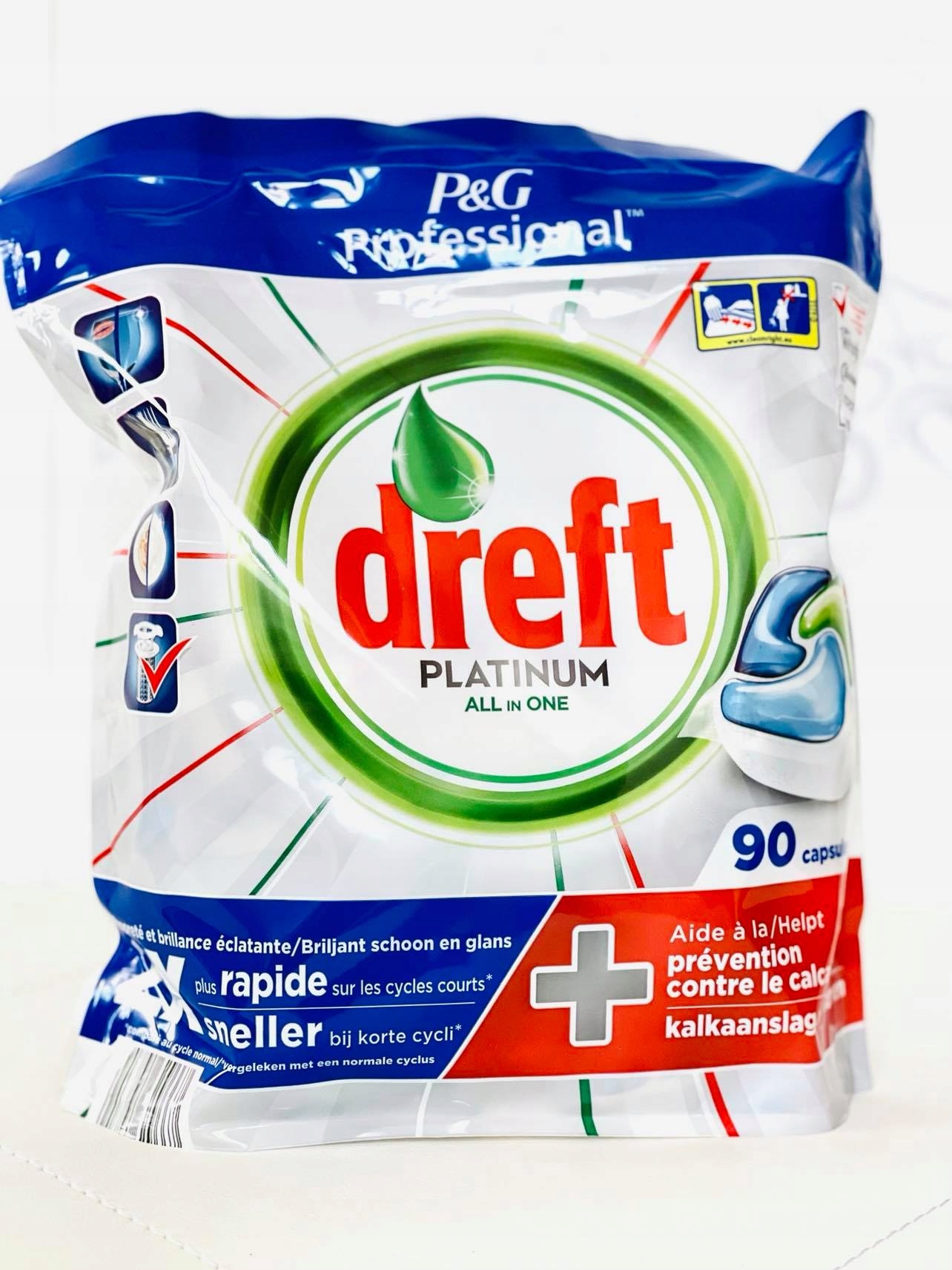 Dreft Platinum Všetko v jednom - viečka do umývačky riadu 90 ks