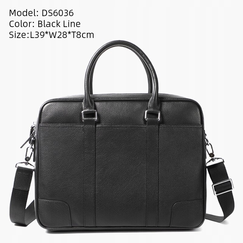 DS6036 Black Line Fashion Pánska leathene taška
