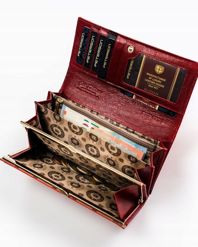 Peňaženka - Peterson Peterson Wallet Prírodná koža červená PTN MC-467-2138 Red/-Women's Product