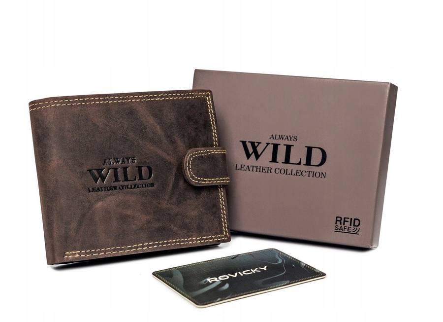 Peňaženka - Vždy divoká peňaženka prírodná koža hnedá N992L-P-CHM-1089 Bro-Men's Product