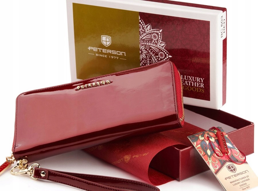 Peňaženka - Peterson Wallet Natural Leather Red 781 - Dámsky produkt