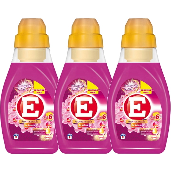 Prací gél - E Farba premývacieho gélu AROMA ORCHIDA 3X450ML (27P)