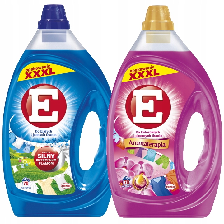Prací gél - E Farba premývacieho gélu + biela 2x3,5l (140 umývanie)
