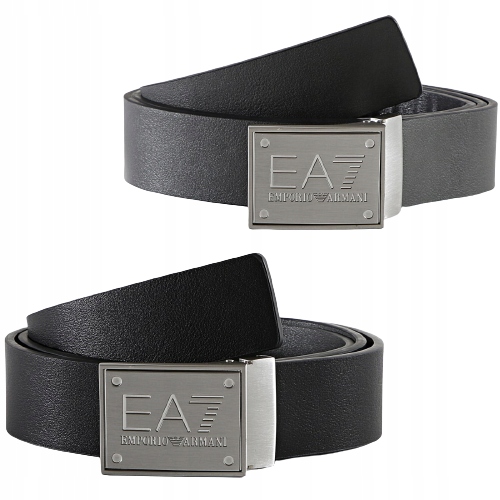 Opasok - EA7 Emporio Armani Black Belt, Gray - Men's Product