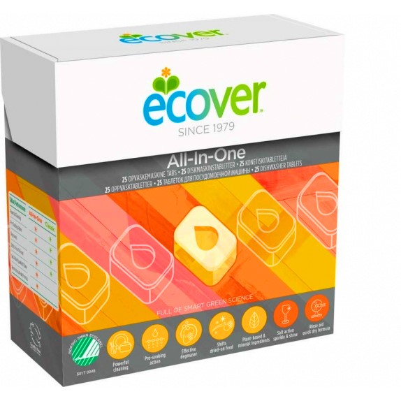 ECOVER tablety pre umývačku riadu all-in-on 25ks bio