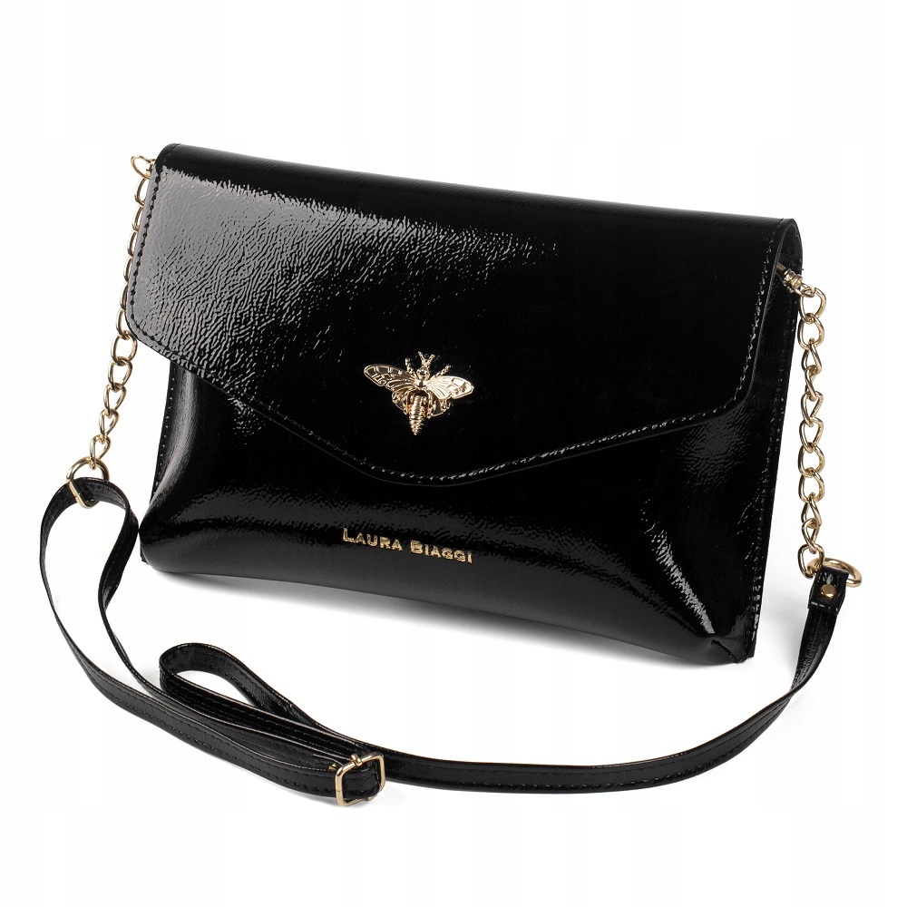 Laura Biaggi Clutch Bag Evening Kabelka Pjerko LB125 Obálka na reťazci Elegantná mini box Ekologická koža