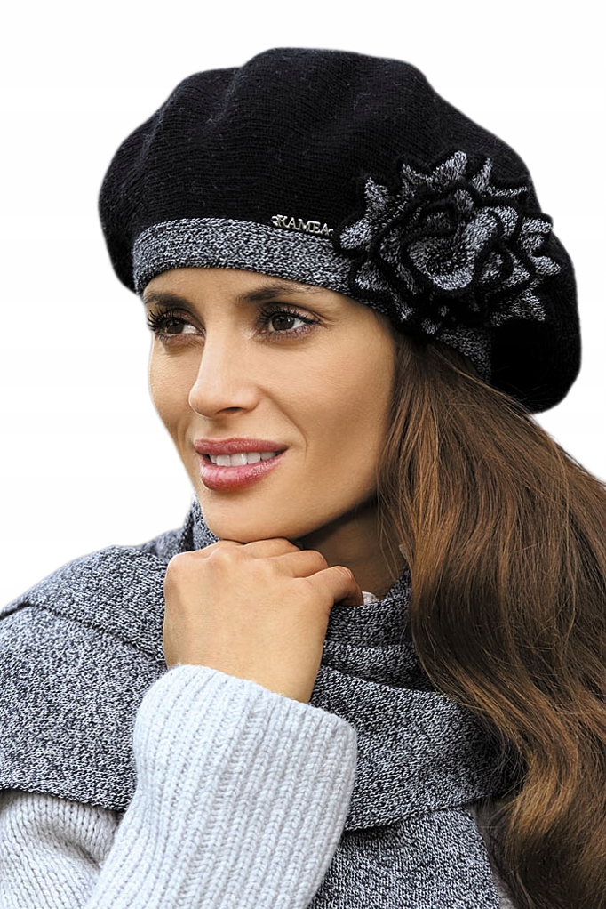 Elicica Beret Dámska vlnená farba čierna