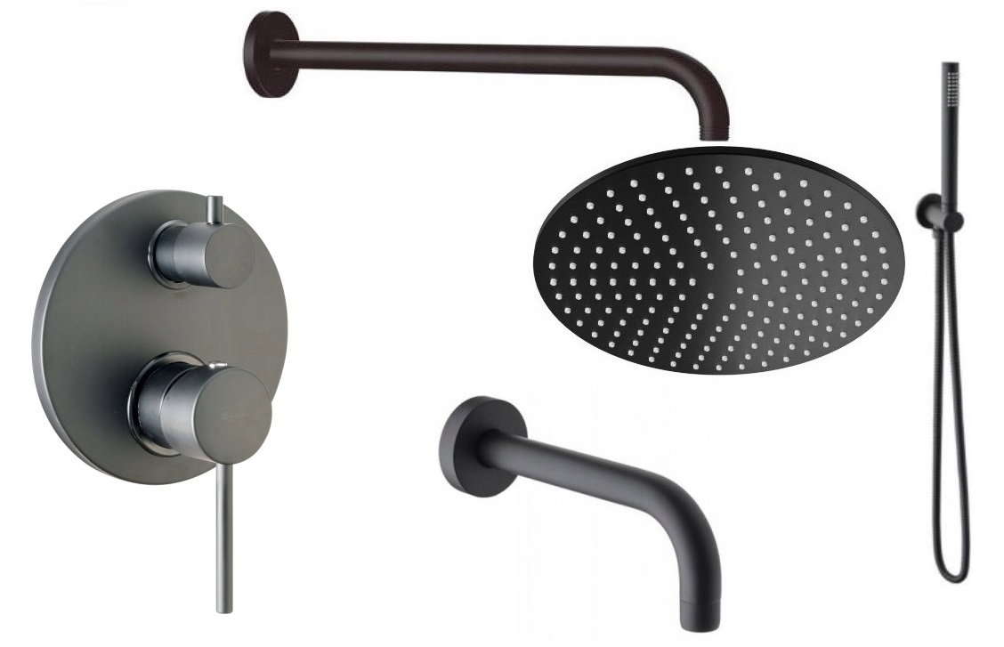 Emmevi Piper Black Mat Bath Set