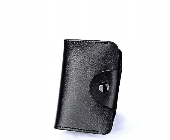 Black Natural Leather Men's Card Card Cardian