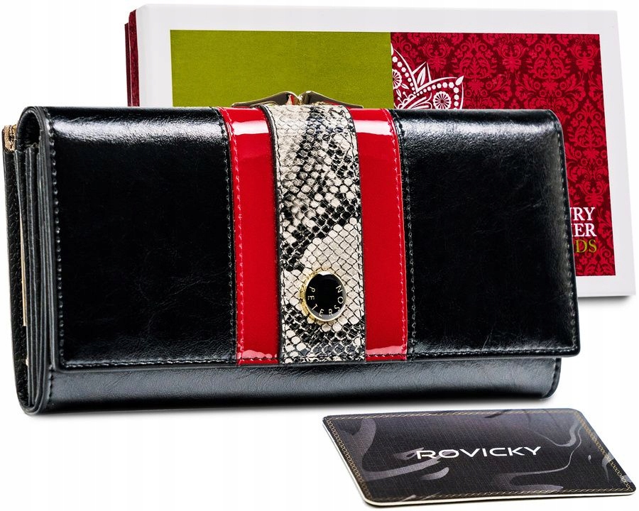 Peňaženka - Peterson Wallet Natural Leather Black, Red PTN ST-721-1940 Blac-Women's Product