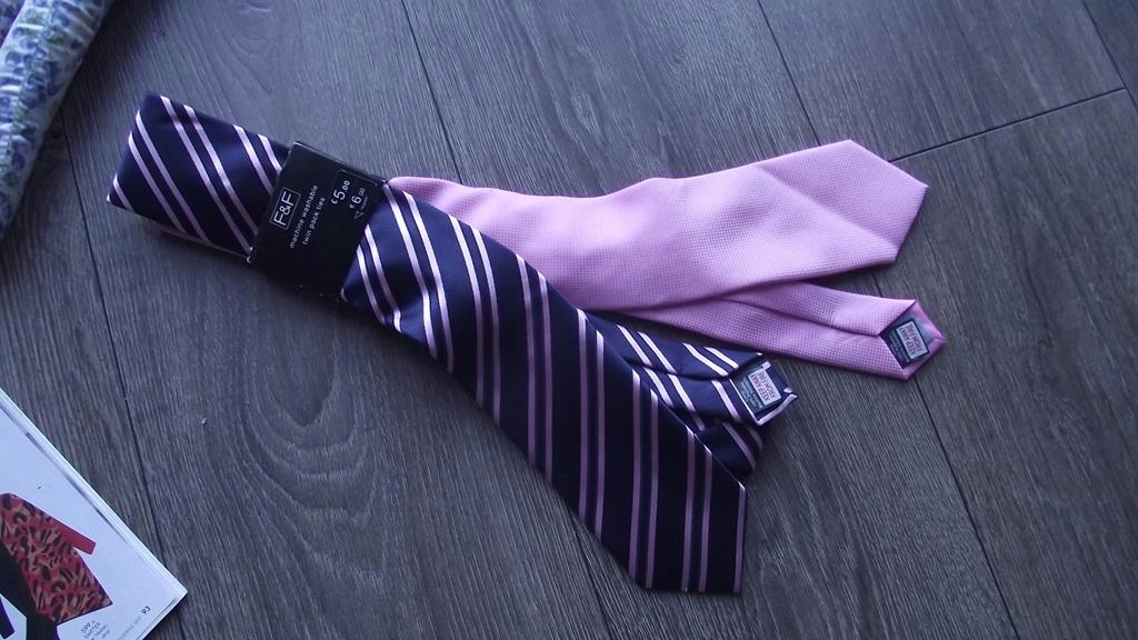 Úzke kravata F&F Navy Blue, modrá, ružová hodváb