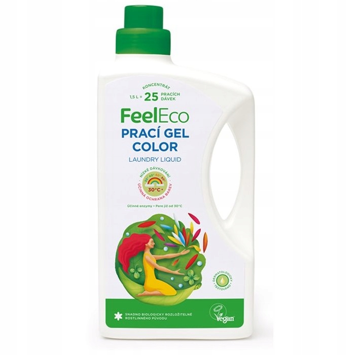 Prací gél - FEEL ECO GEL NA PRANIE FARBENÝCH LÁTOK 1500ML