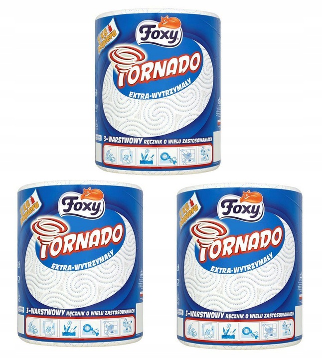 Foxy Tornado kuchynské utierky 3 valčeky