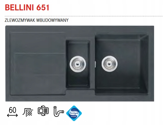 Kuchynská batéria - Franke Granite Sink Bellini 651 Graphit