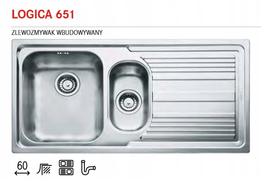 Kuchynská batéria - Franke Steel Sinner Logica 651