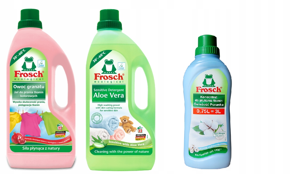 Prací gél - Frosch na umývanie gél ovocie granátové jablko, aloe vera 2 + 1