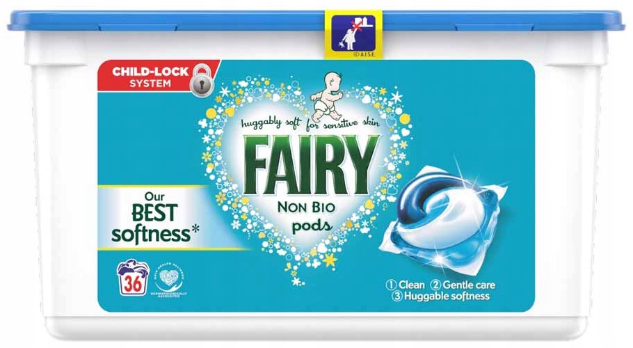 Pracie kapsuly a tablety - Fairy Non Bio Citlivé umývacie kapsuly 36ks UK