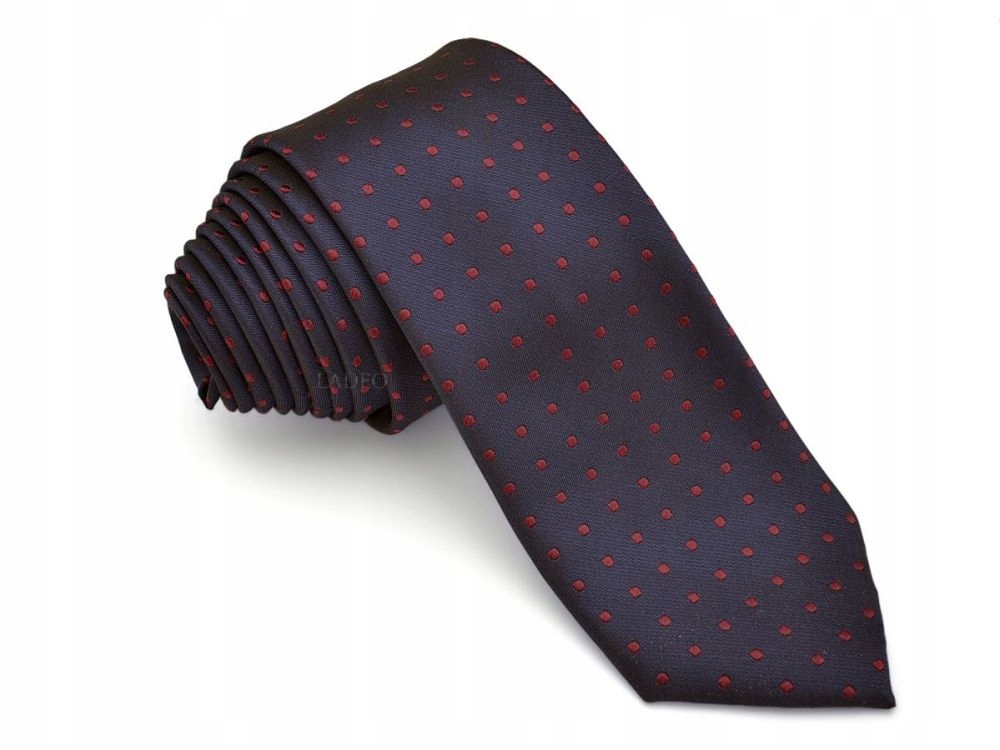 Úzka kravata Ladeo Polyester Red, Navy modrá